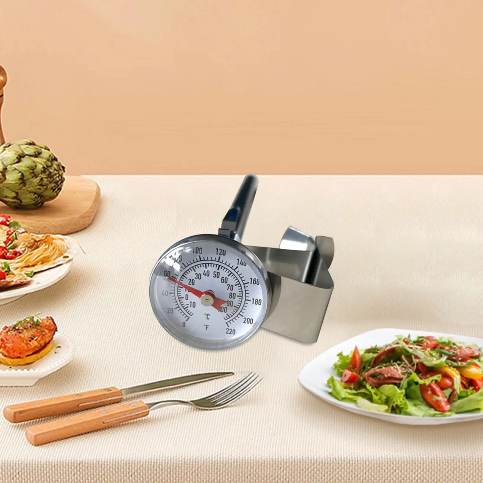 Milk Thermometer for Steaming Milk Stainless Steel Dial Thermometer for Yogurt Cheese Making Supplies Milk Foam Beverage Liquid