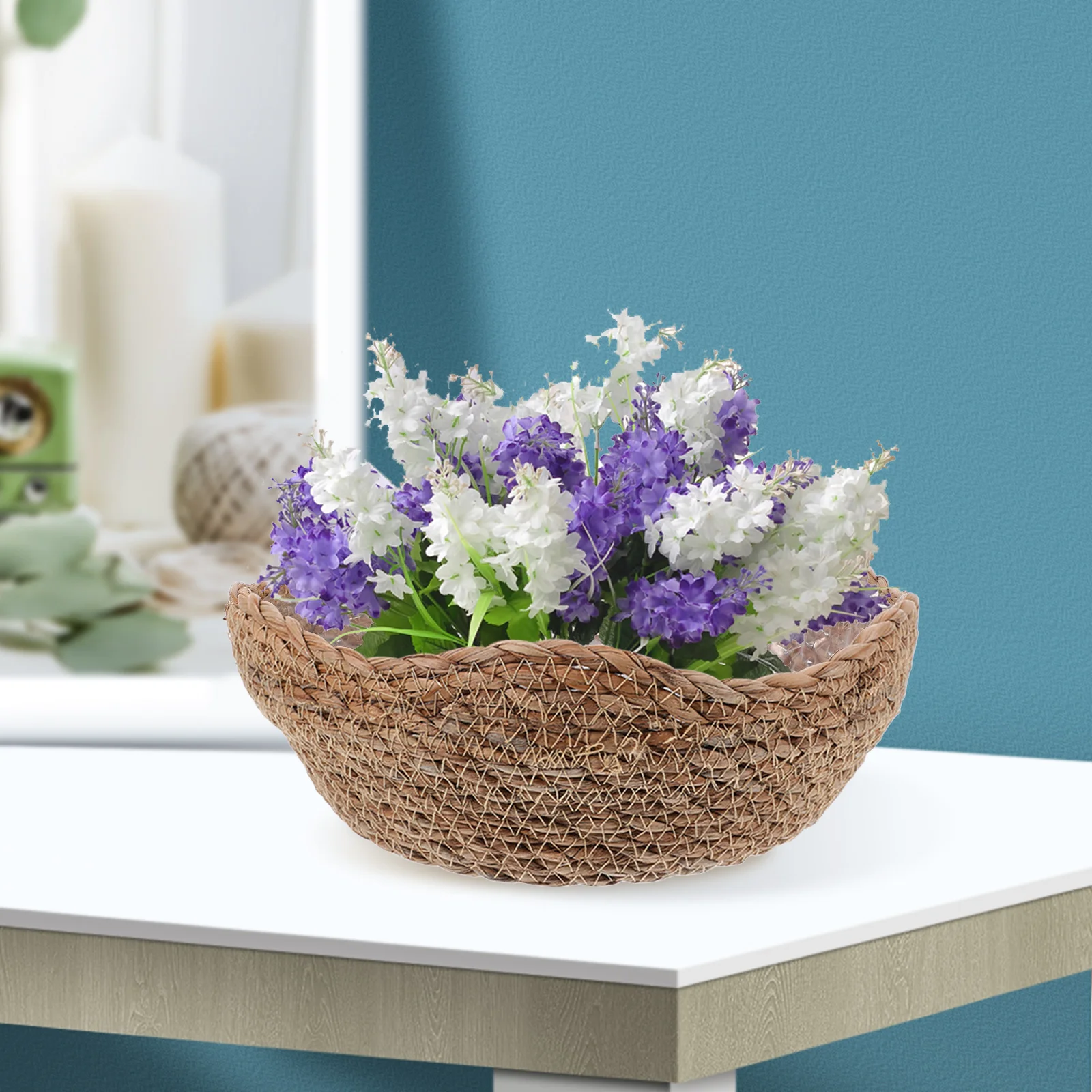 

Straw Flower Pot Woven Basket for Indoor Plants Decorative Planter Baskets Rustic Home Garden Supplies Stable Base Reusable