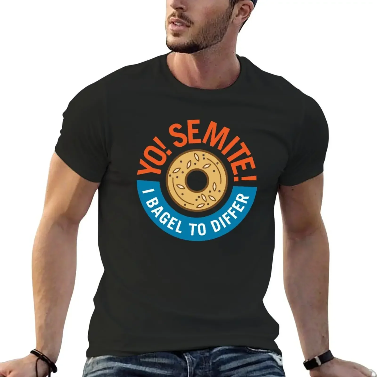 Yo! Semite! I Bagel to Differ T-Shirt man t shirt plain graphic t shirt vintage shirts men