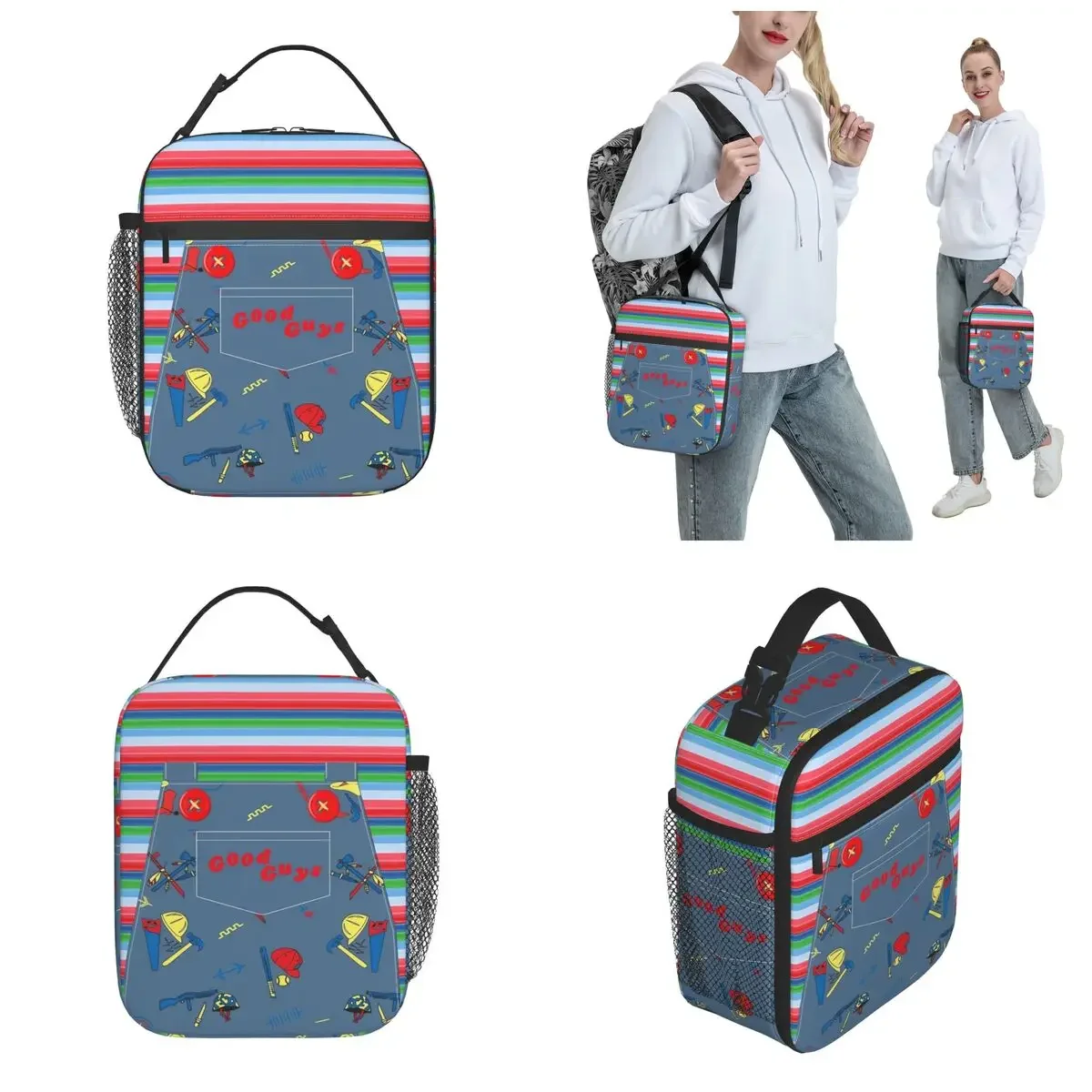 Good Guys Child Doll Chucky Insulated Lunch Bags Food Bag Portable Cooler Thermal Lunch Box For School Office