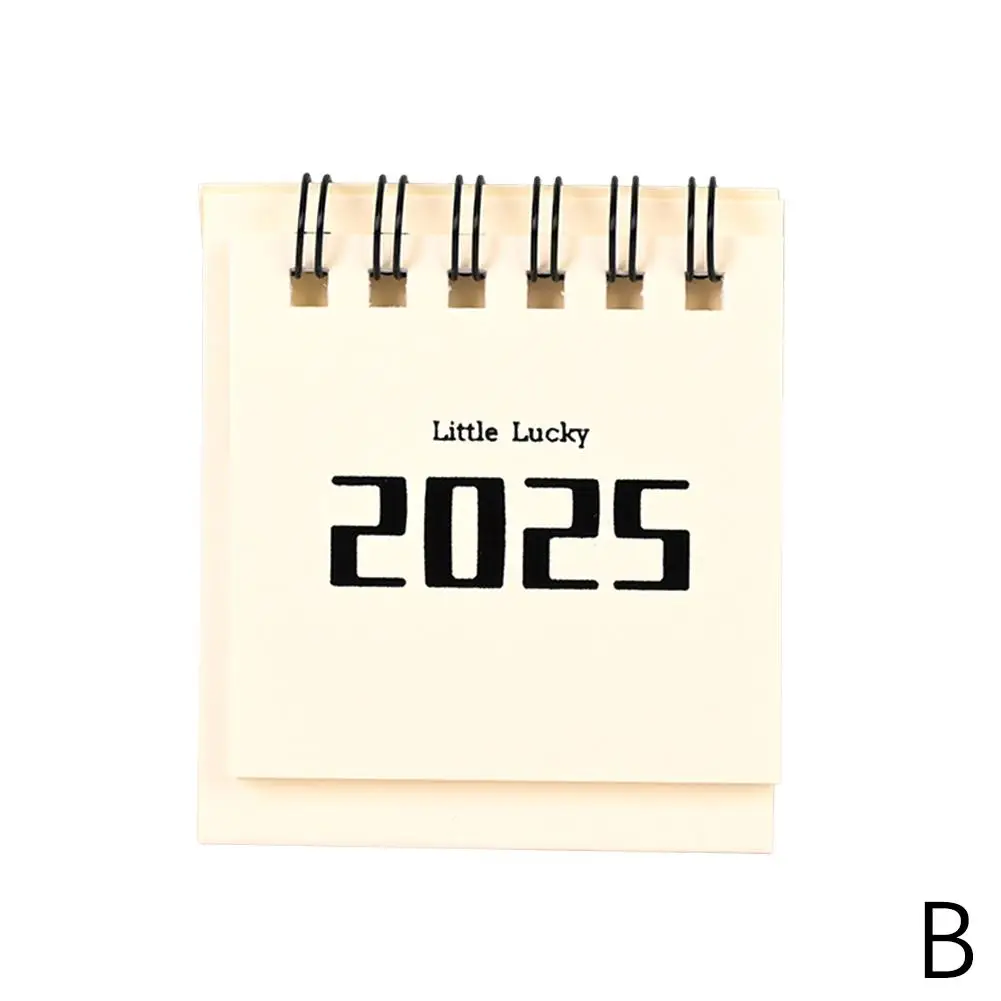 2025 English Solid Color Mini Desk Calendar Creative Calendar Office Desktop Daily Decoration Study Calendar Plan Memo S2E3