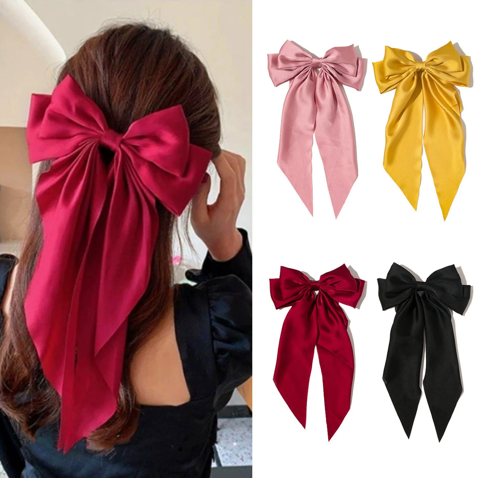 Large Bowknots Women Hair Clips Women Barrettes Hair Styling Tool for Travel Vacation and Daily Wear