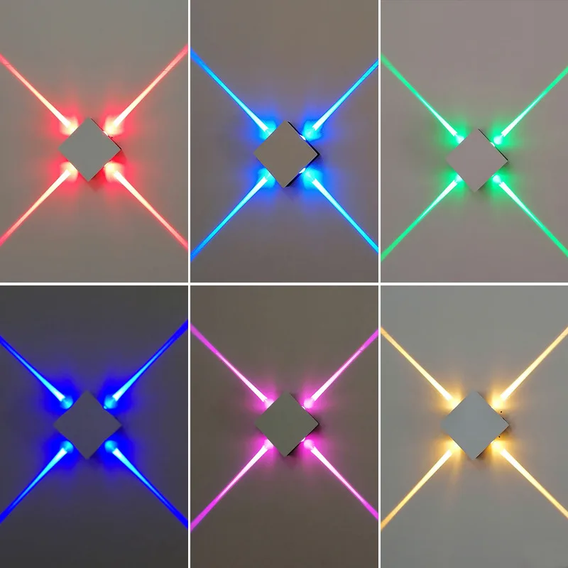 1W/2W/4W LED Wall Sconce Light Square Star Lamp Fixture Corridor Living Room Hotel Store Canteen Crosslight Surface Mounted