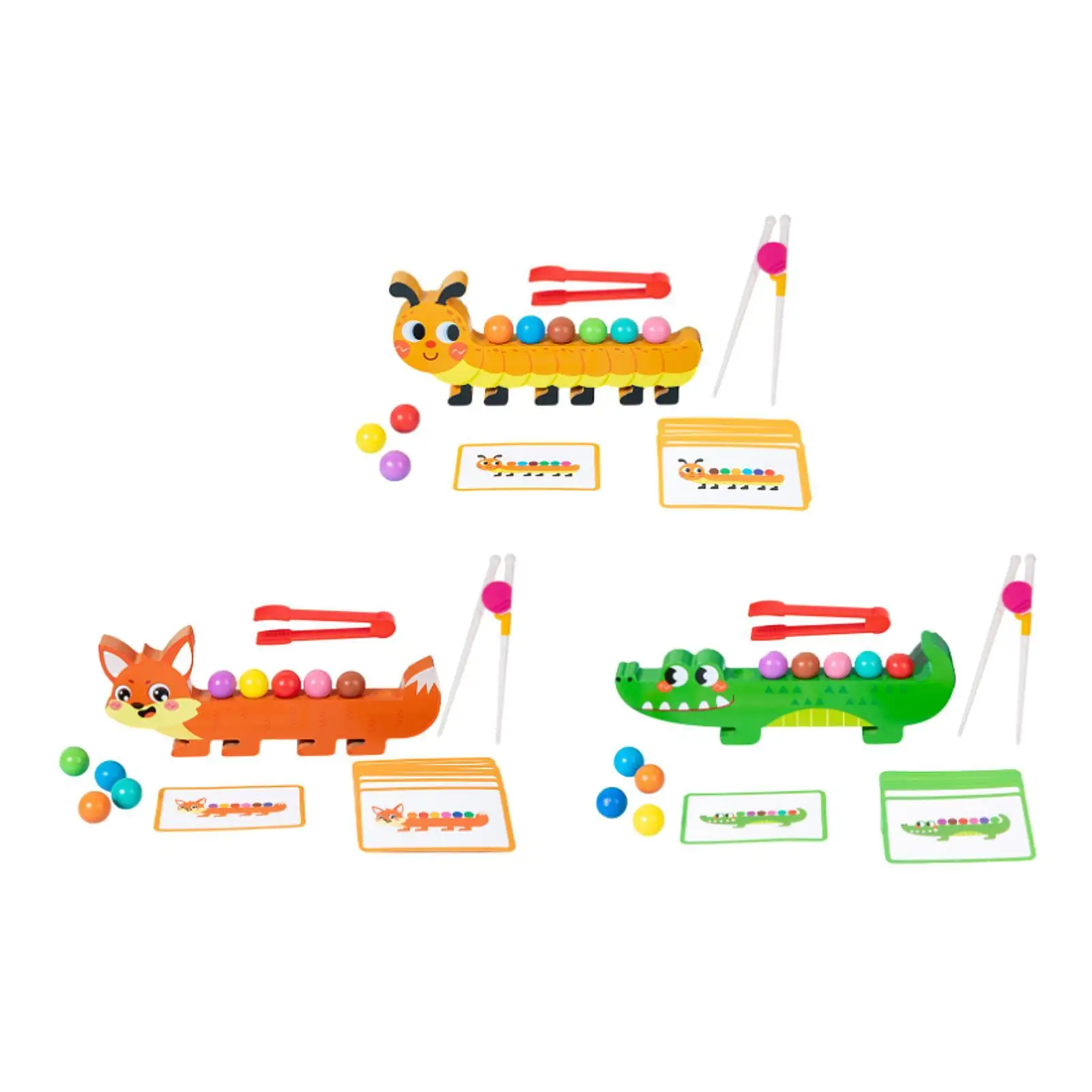 Juego de juego a juego con cuentas de Clip, juguetes de aprendizaje para niños de 3, 4 y 5 años