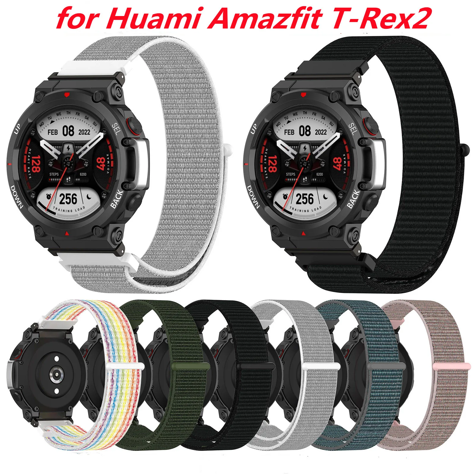 Correa para Huami Amazfit T-Rex2 de 48mm, Correa elástica de nailon para pulsera Huami Amazfit Series, accesorios para reloj de T-Rex2