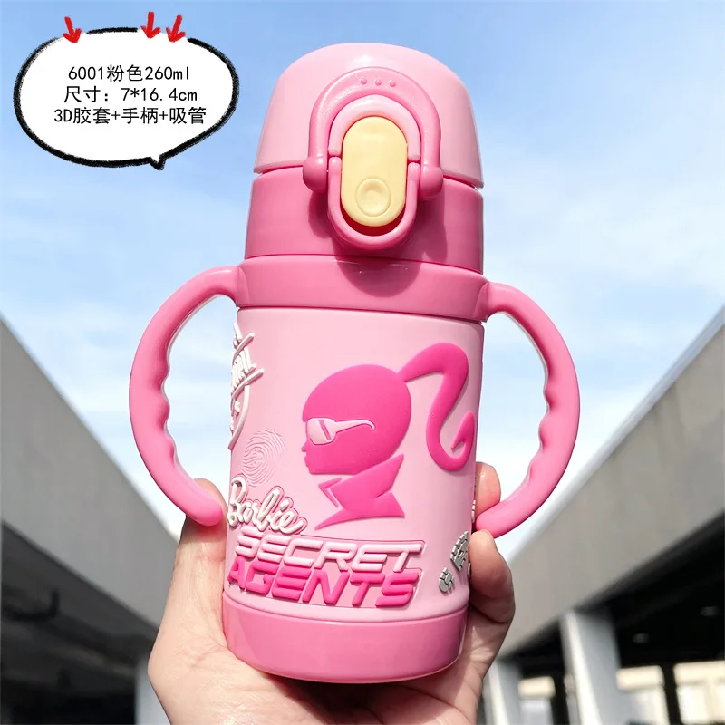 Anime Barbie Stainless Steel Thermos Cup Cartoon Student Large-capacity Direct Drinking Cup Cute Boys Girls Portable Straw Cup