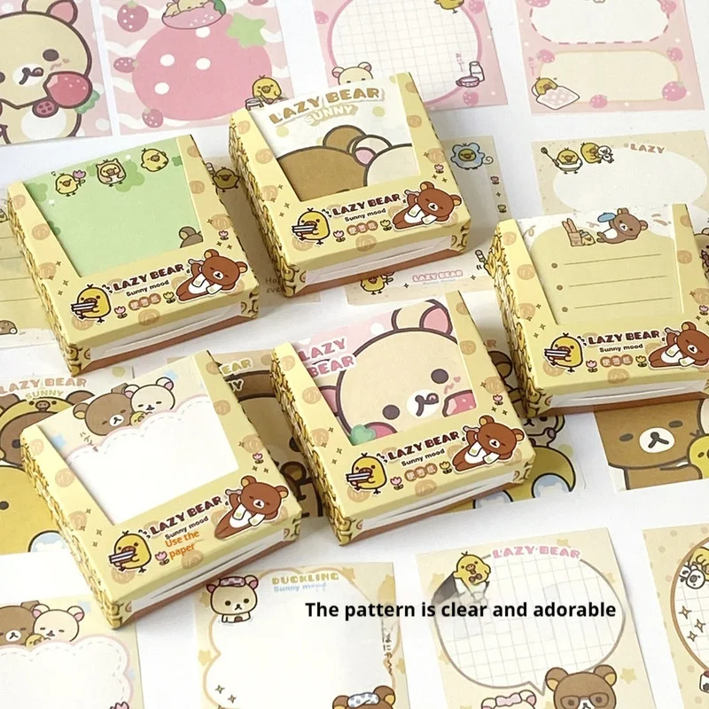 200 قطعة Rilakkuma ملاحظات لاصقة محاصر لطيف الاسترخاء الدب الكرتون رسالة ورقة لمكتب مدرسة لوازم مكتبية هدايا الطلاب #3