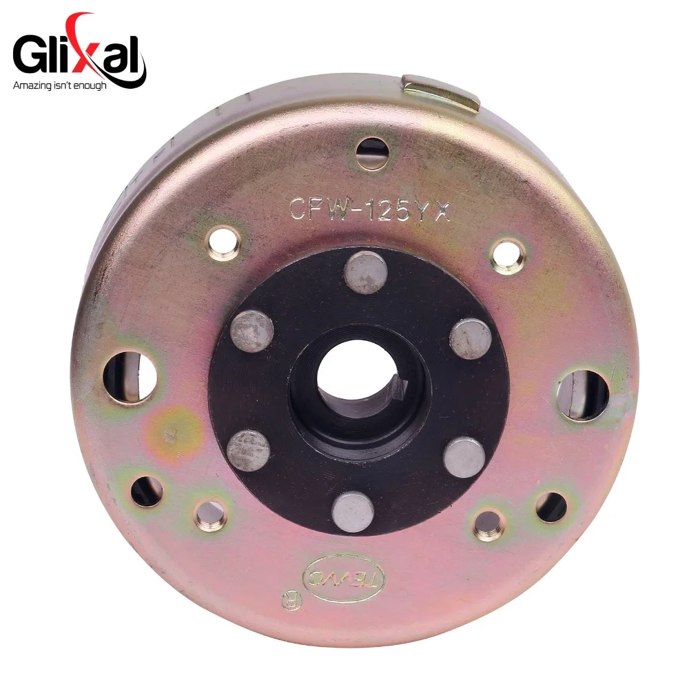 Glixal GY6 125cc 150cc Flywheel Rotor for 8-Coil Magneto Stator for 152QMI 157QMJ Scooter Moped ATV Quad Go-Kart