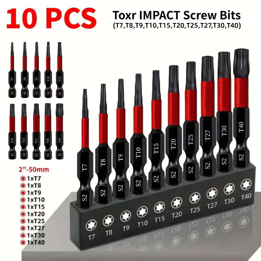 

10pcs 50mm Screwdriver Bit Hex Star Screw Driver Bit With Storage Organizer Magnetic Security Screwdriver Drill Bit Hand Tools