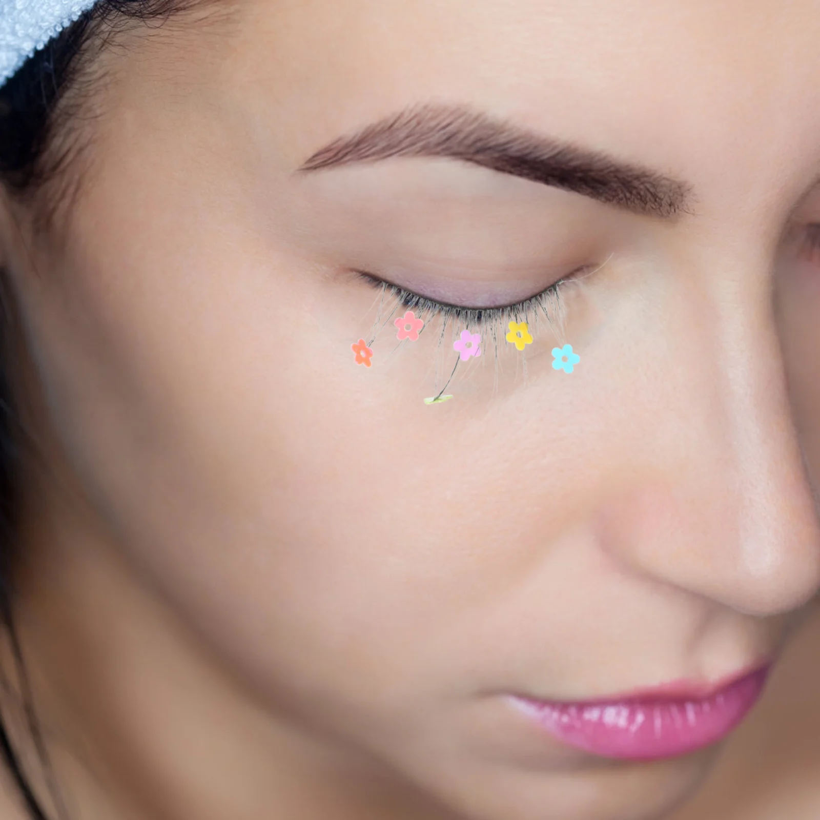 

False Eyelashes Glitter Lashes Colored Glitter Extensions Heart A12 Flower Black Daily Cosplay Makeup