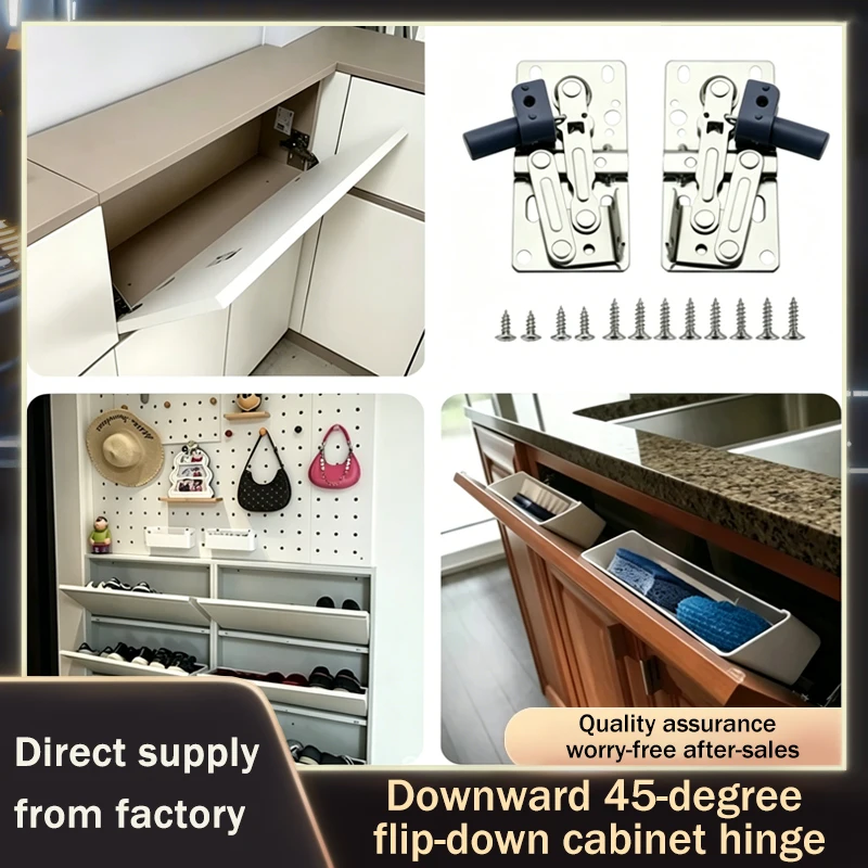 

Петля с откидным механизмом на 45 градусов вниз, с пружинным демпфером плавного закрывания, для дверей тумб под раковину, обувных шкафов, шкафов для посуды, регулируемая фурнитура