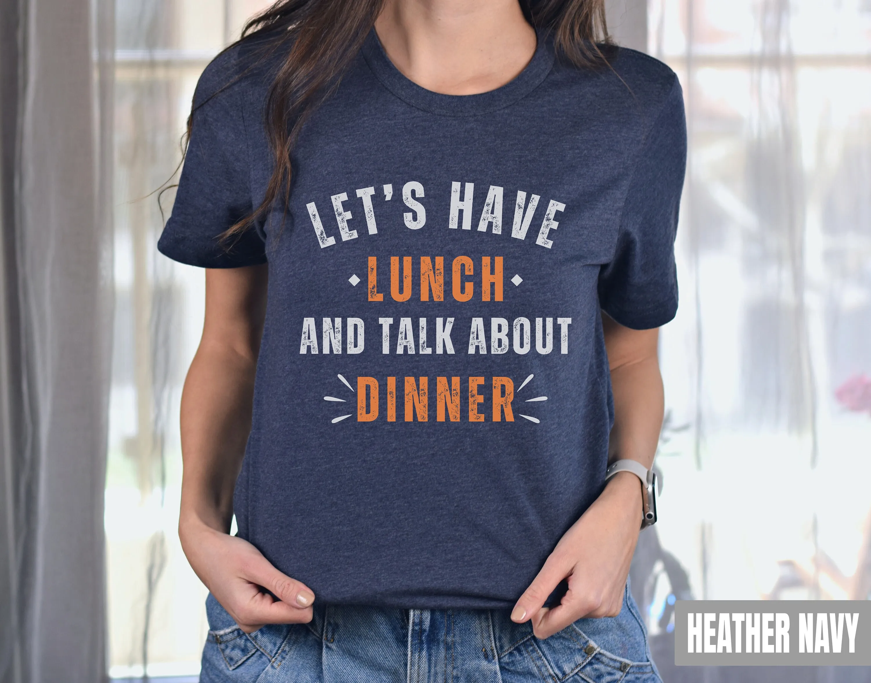 Funny Food Lover T Shirt Let'S Have Lunch And Talk About Dinner Sarcastic Dad Meal Prep Love To Eat Foodie