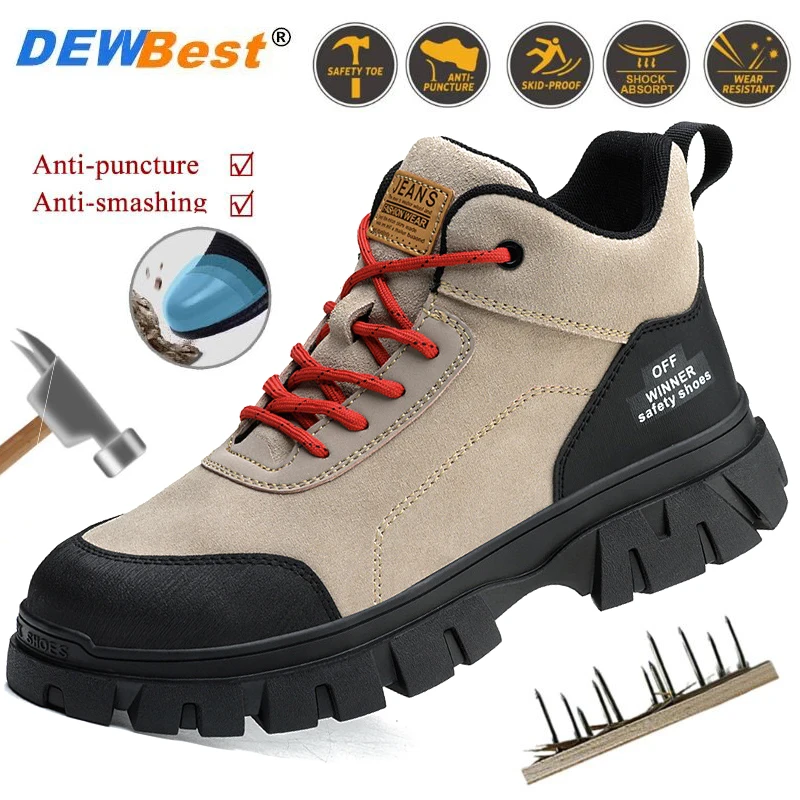 Suede anti-scald welding work shoes lightweight wear-resistant anti-scald work shoes anti-puncture 6KV insulated shoes