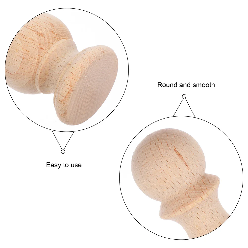 

3pcs Solid Wood Furniture Pillars Exquisite Carving Decorative Finials Curtain Rod Bedpost Staircase Fence Gate