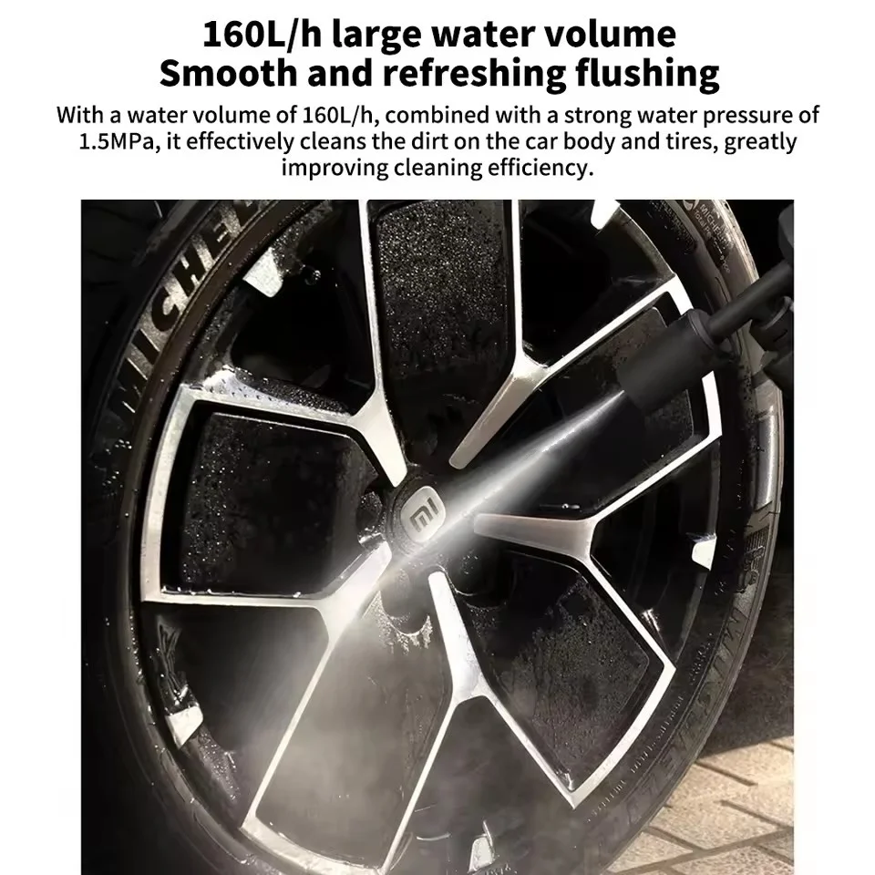 샤오미 미지아 무선 세차기 2 160L/h 대용량 물 분사 효율적인 세척 고압 무선 청소 2000mAh