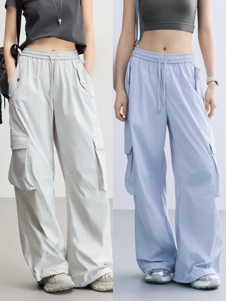 

MeiYang Casual Pants Air-aped Yarn UPF00 Workwear Trousers High Waist Loose Fit Long Pants Nylon Fiber Summer Collection