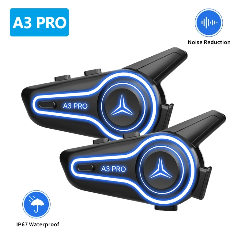 

A3 Pro мотоциклетный шлем Bluetooth-гарнитура с поддержкой бесшовного переключения нескольких человек домофон с шумоподавлением MP3 водонепроницаемый