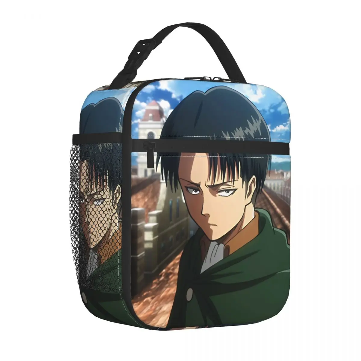 Manga Levi Ackerman Insulated Lunch Bag Portable AOT Meal Container Cooler Bag Tote Lunch Box School Outdoor Girl Boy