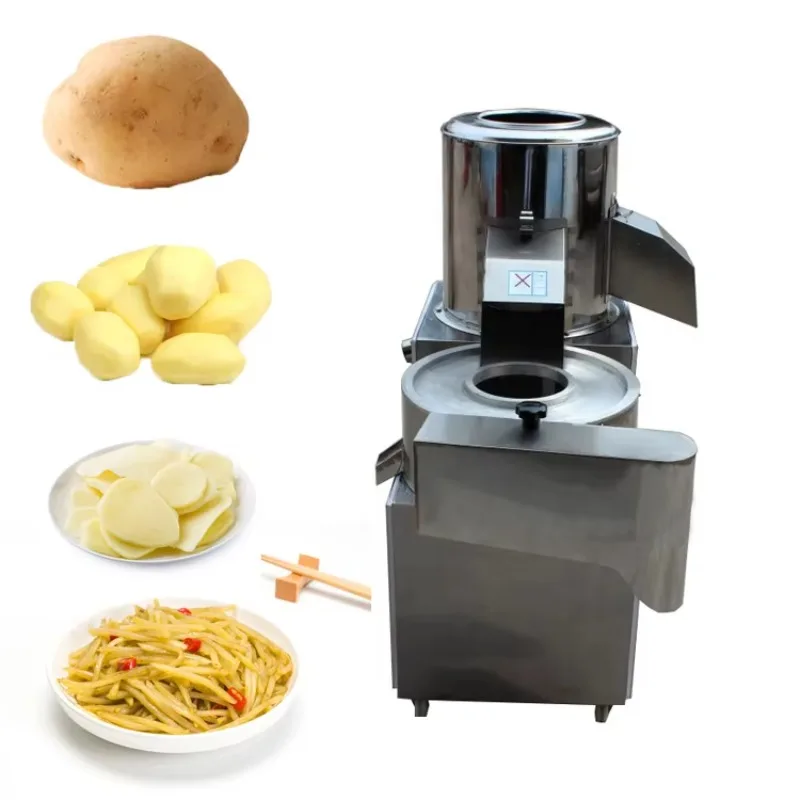 حار بيع عالية الجودة مقشرة البطاطس 4 في 1 آلة تقشير تنظيف الجزر آلة تقشير وتقطيع البطاطس #4