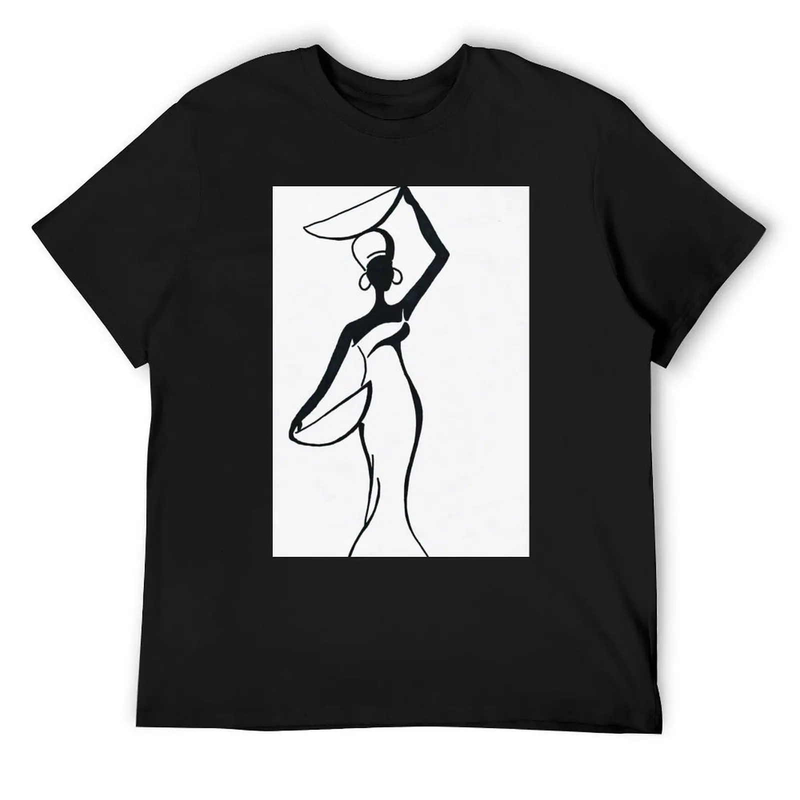 African Woman with Baskets T-Shirt blacks street wear graphic shirts oversized t shirt compression shirt men