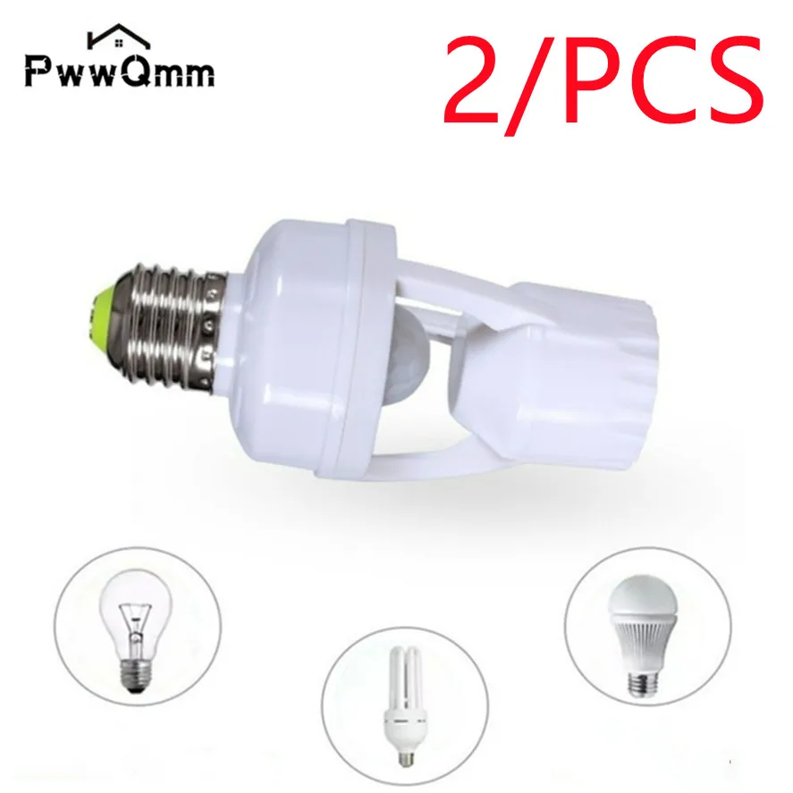 PwwQmm E27 Smart Light Bulb Switch110V-240V PIR Induction Infrared Motion Sensor LED lamp Base Holder Socket Adapter Converter