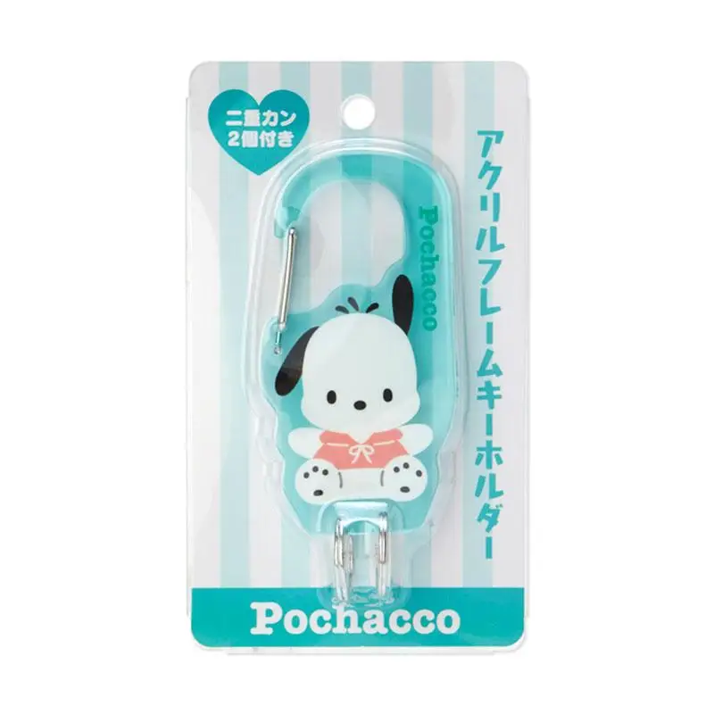 Sanrio Character Acrylic Snap Keychain Cartoon Kuromi Mymelody Cinnamoroll Hellikittys Kawaii Anime Plush Figures Model Girl Toy