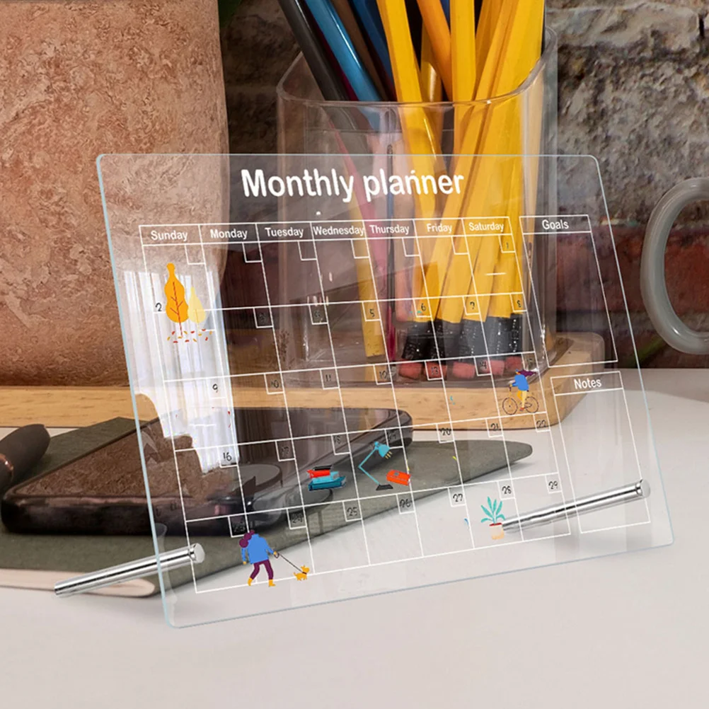 透明ハンギングブランクホワイトボード、乾式消去、ウィークリープランナー、キッチンメニューテーブルアクリルメモデスク