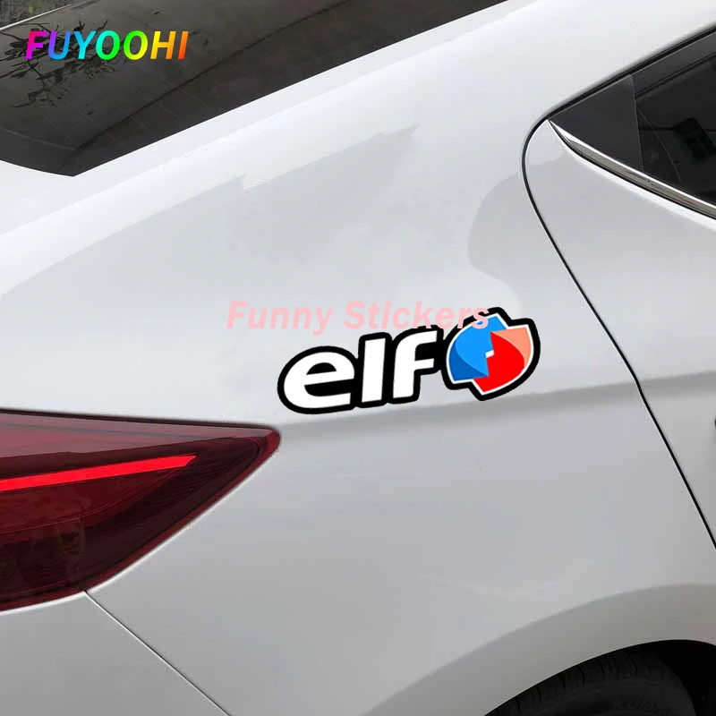 FUYOOHI Exterior/Protection Funny Stickers  Car Styling Elf Huile Race Voiture Renault Vinyl Autocollants Auto Moto Stickers