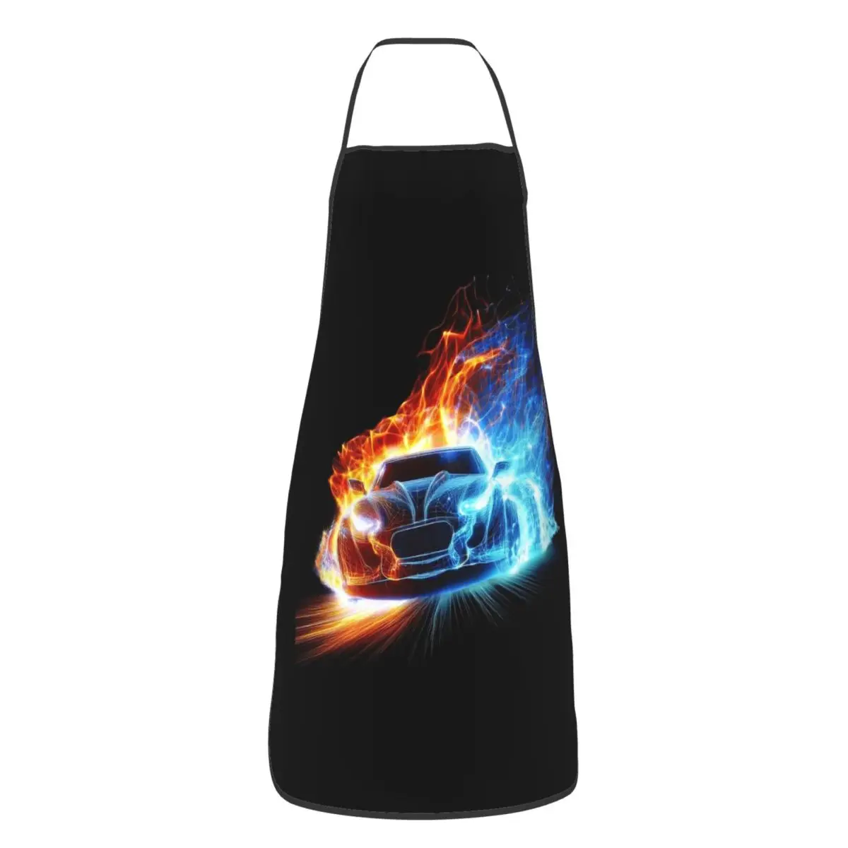 Cool Sports Car With Fire Pattern Apron Chef Baking Tablier Waterproof Bib Kitchen Cleaning Pinafore for Women Men Gardening