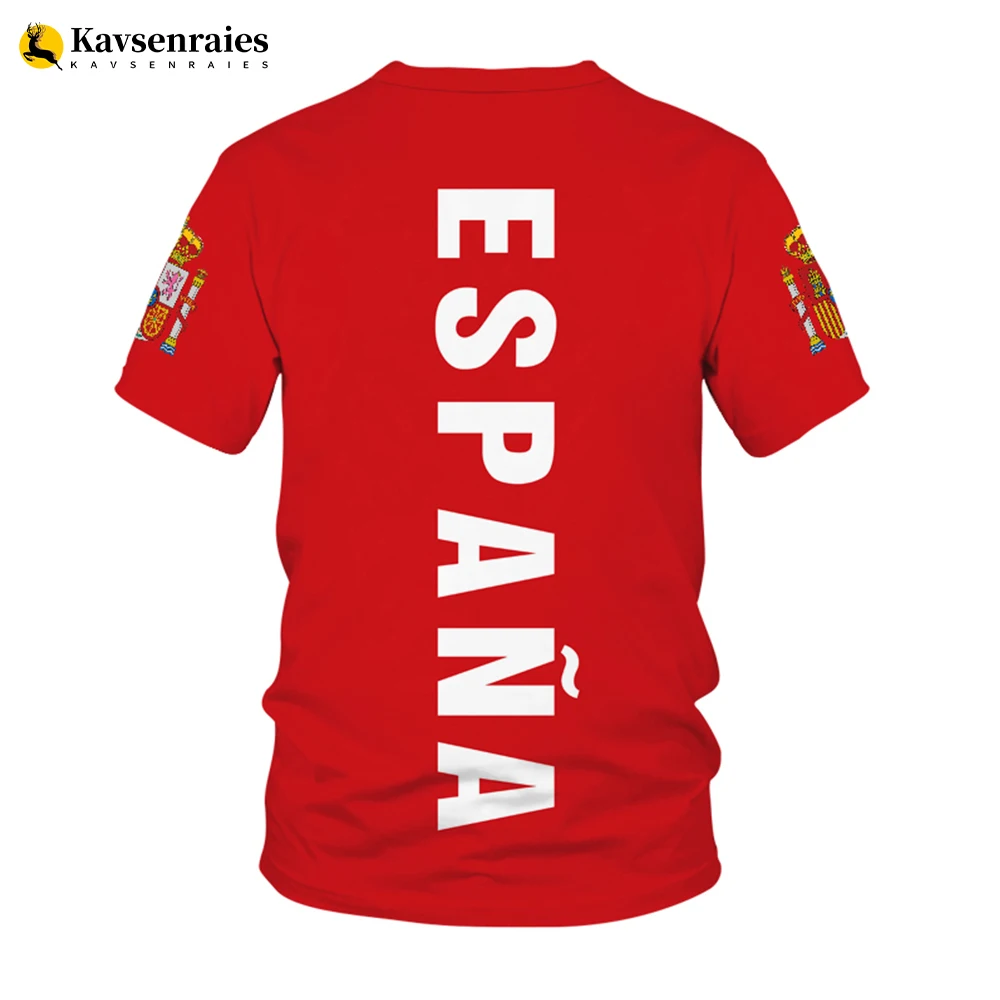 

Spain Flag Printed 3D T-shirt Espana National Emblem Design Harajuku Streetwear Cool Tops Men Women Hip Hop Casual T Shirt