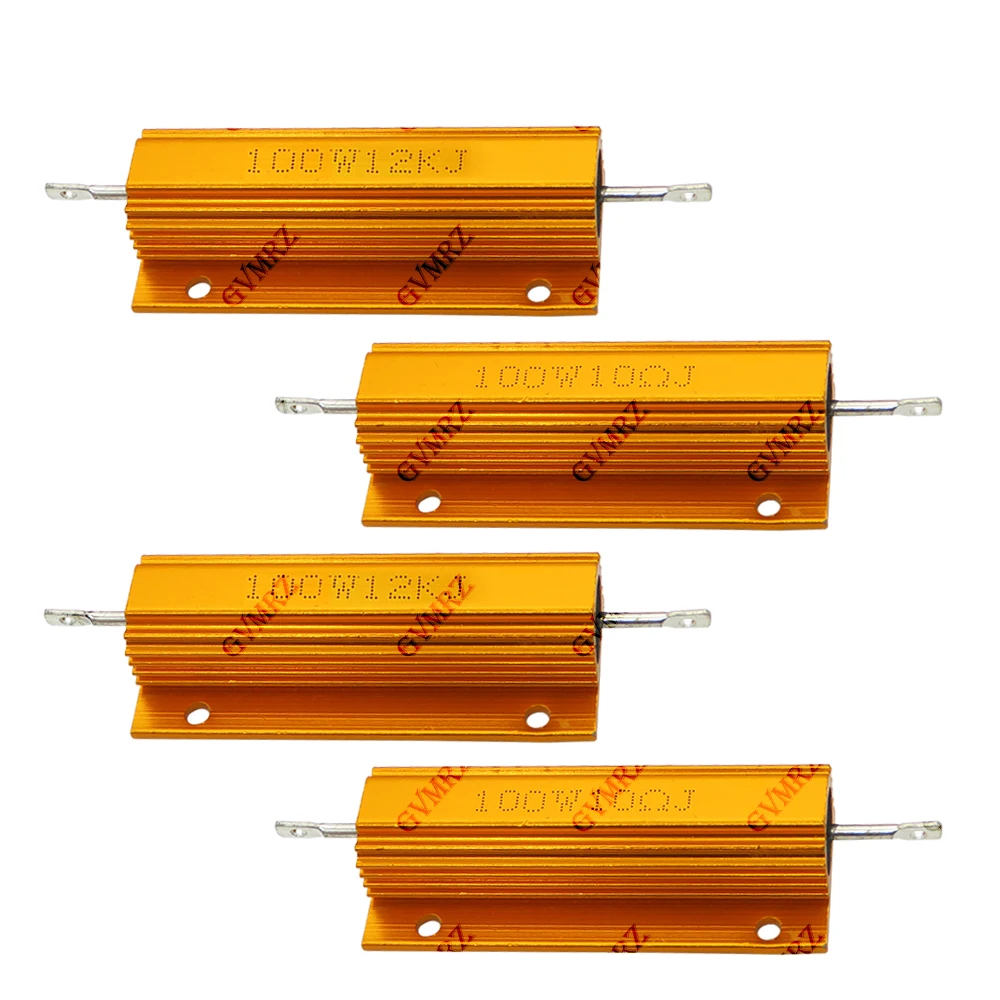 100W 27R 32R Aluminum Housing Power Resistor High Wattage Wirewound Resistor 0.01Ω–150KΩ Assorted Values 0.01R 0.15R 0.68R
