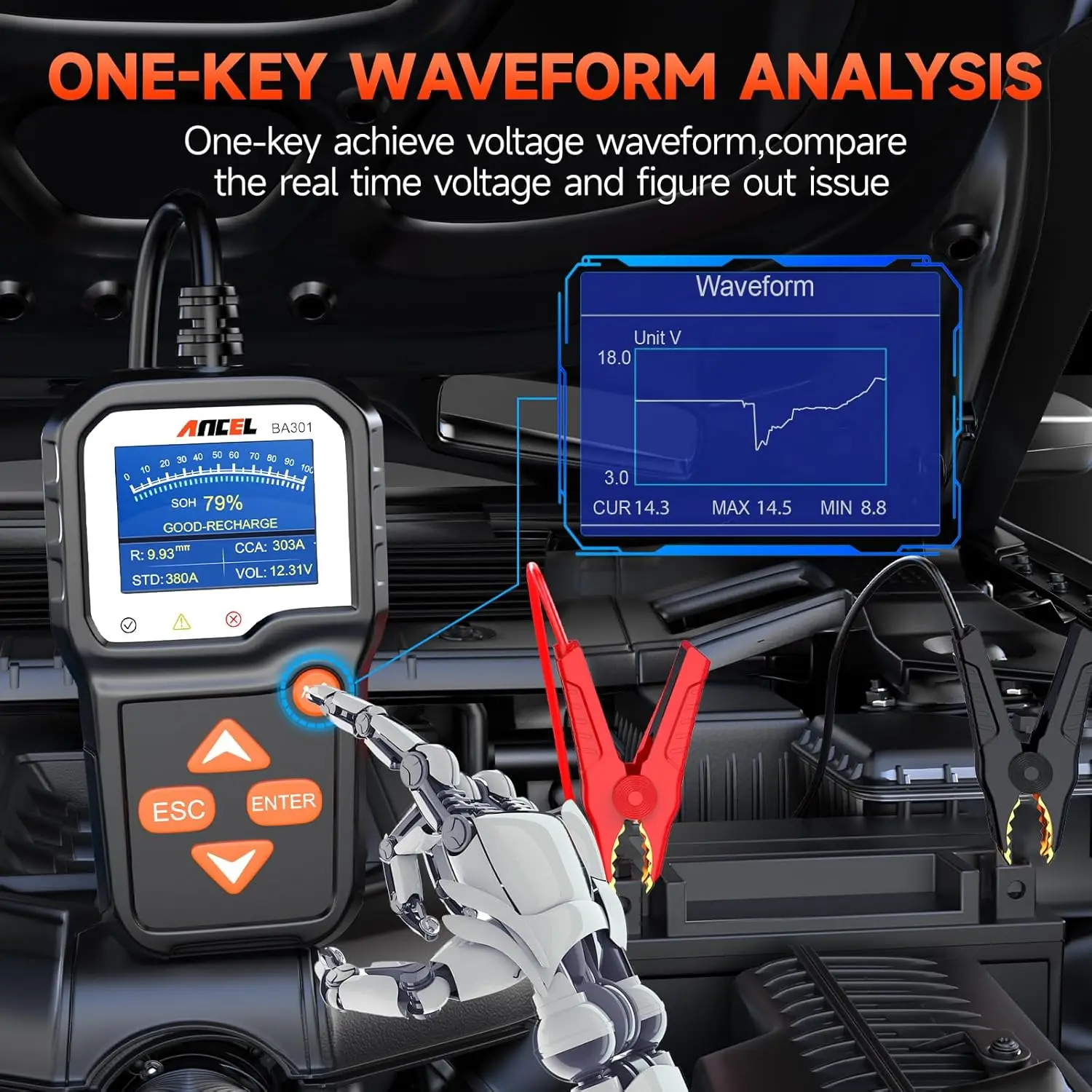 6V 12V 車用バッテリーテスター、100-2000 CCA 負荷テスター、自動車のクランキング充電システム、オートバイ、トラック用