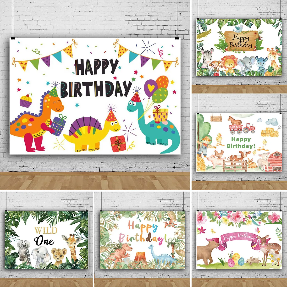 

Jungle Animal Theme Newborn Boy Girl 1st Birthday Party Baby Shower Background Children Room Decoration Supplie Photography Prop