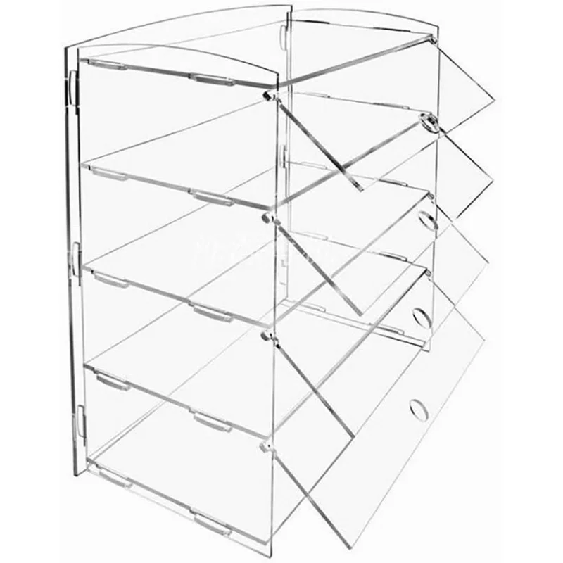 custom.Supermarket Transparent Acrylic Three Layers Shelves Bread Pastry Dessert Food Cookie Display