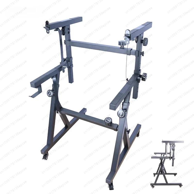 Double-layer bold metal Z-shaped keyboard piano bracket with 2-inch pulley electronic piano stand, adjustable lifting guzheng