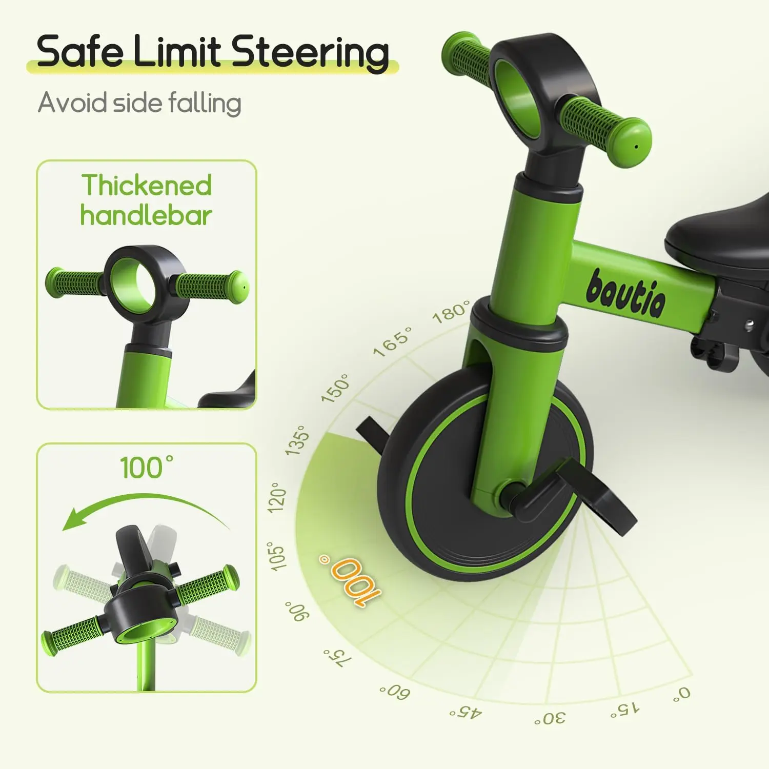 Tricycle pour enfants avec poignée de poussée, vélo d'équilibre pour bébé, cadeau pour garçons et filles, pédale parfaite, 5 en 1, 1-3, 1 à 4 ans