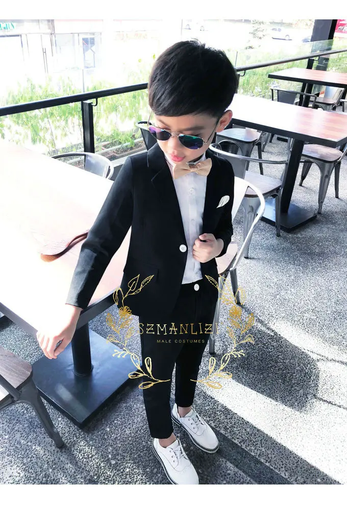 

2 Piece Boy Suit Wedding Tuxedo Jacket Pants Notch Lapel Blazer Set Formal Party Dresses 3-16 Years Old Custom 블레이저