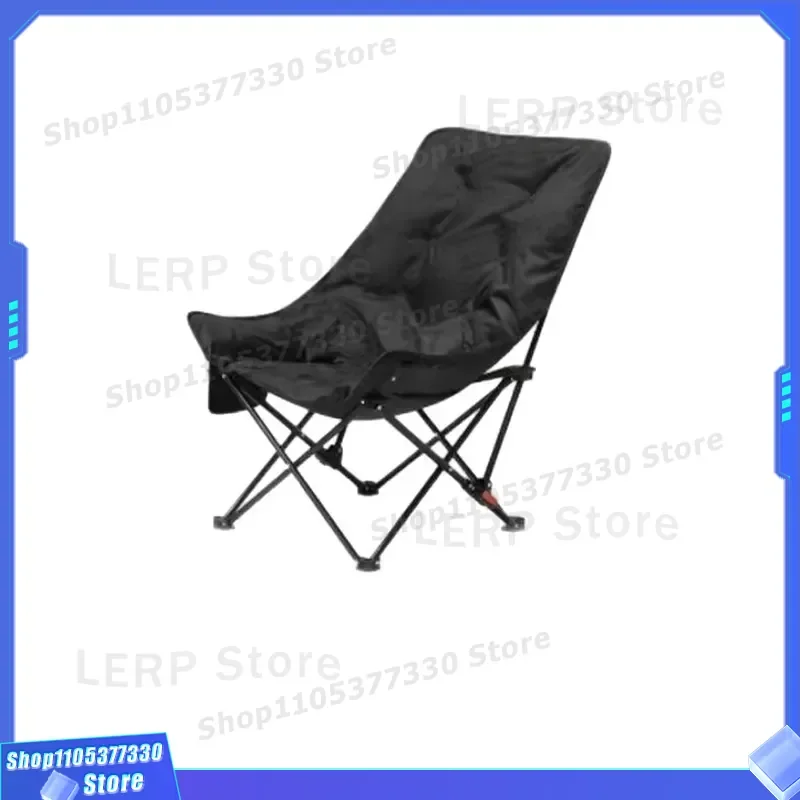 Portable Carbon Steel Folding Moon Chair with Padded Seat Adjustable Outdoor Camping Fishing Beach Chair for Travel Leisure
