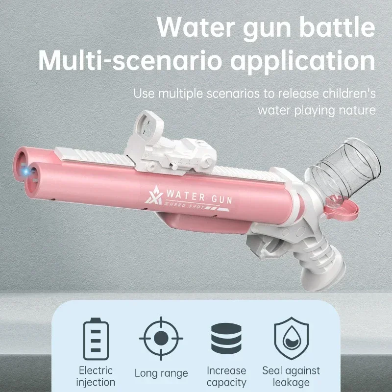 

2024 New Fully Automatic Shotgun Water Gun Toy, 물총 장난감 Continuous Spray Gun Summer Swimming Pool Toys for Children and Adults