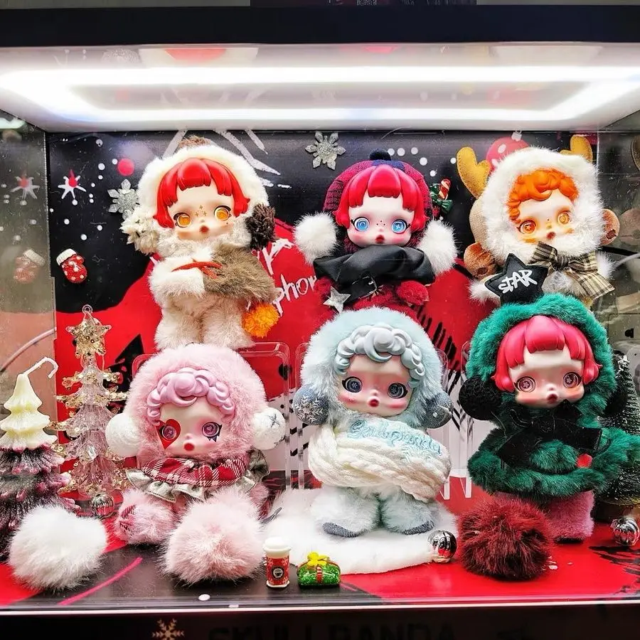 

Skullpanda Blind Box 1:1 Replica Keychains Winter Symphonies Series Vinyl Face Doll Skullpandas Figuras Backpack Pendant Gifts