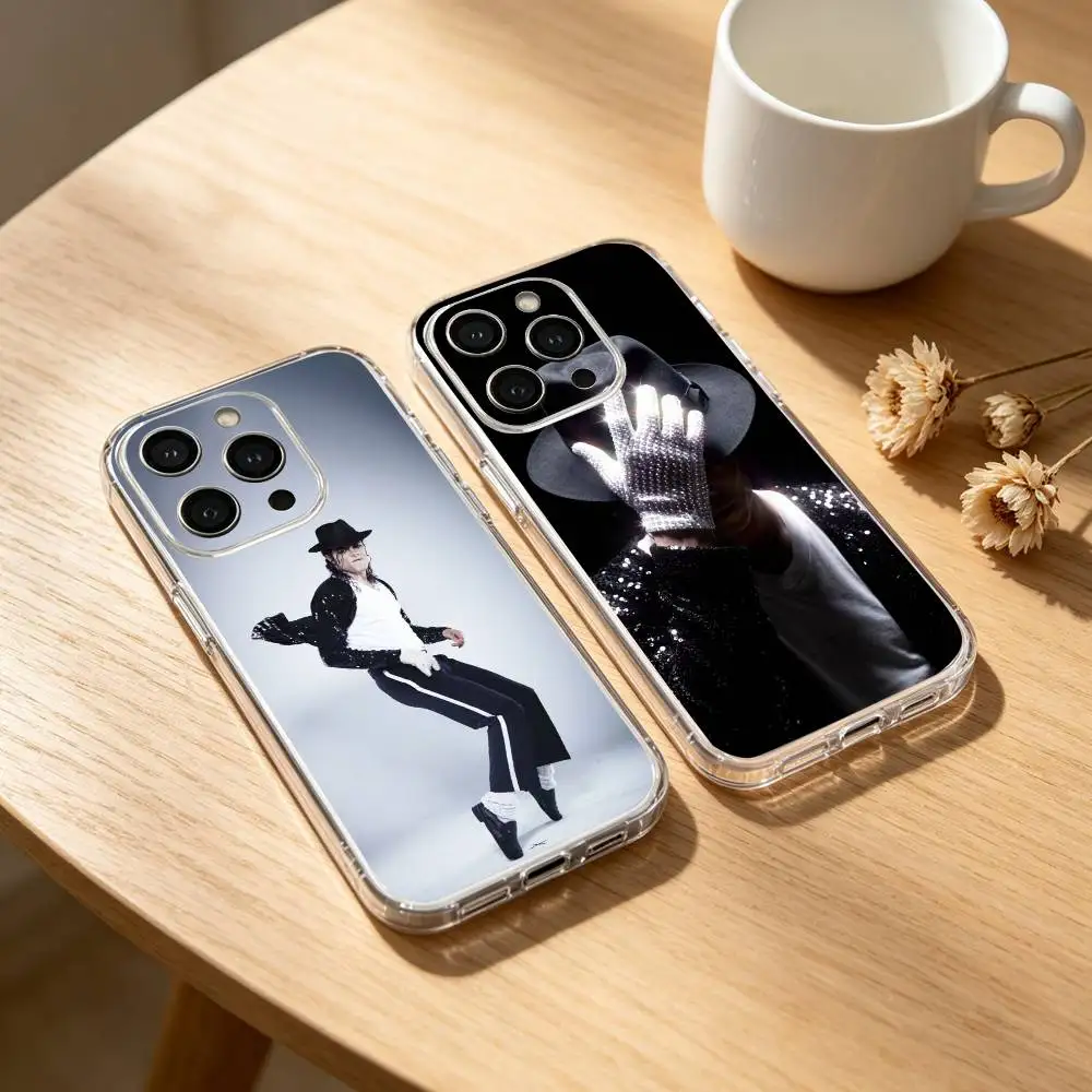 M-Michael jackson Singer Phone Case For iPhone 17 16 15 14 13 12 11 Mini Pro Max Plus Transparent Cover