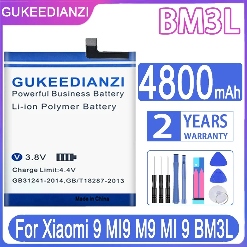 

Сменный аккумулятор GUKEEDIANZI для Xiaomi Mi BM3L, Сменный аккумулятор для Xiaomi 9, MI9, M9, MI 9, 4800 мАч