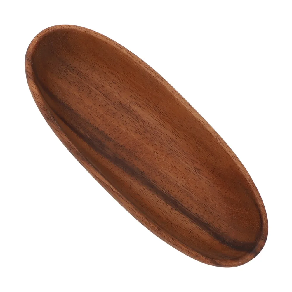 

Space-Saving Wood Wooden Bowl Boat Shaped Long Oval Serving Bowl Handcrafted Large Capacity Salad Bowl Dessert Serving