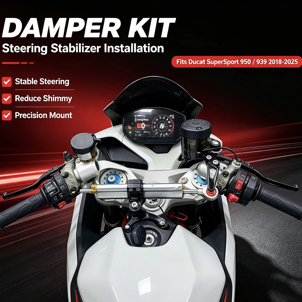Steering Damper Stabilizer Kit Cnc - 두카티 슈퍼스포츠 950 슈퍼스포츠 939 2018-2025용