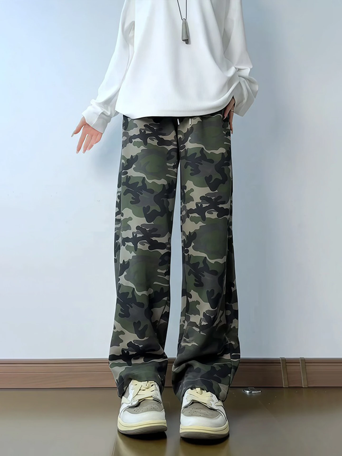 

Мужские камуфляжные брюки American Retro Blade: весенне-осенние, прямые, слегка расклешенные, спортивные, повседневные брюки-джоггеры