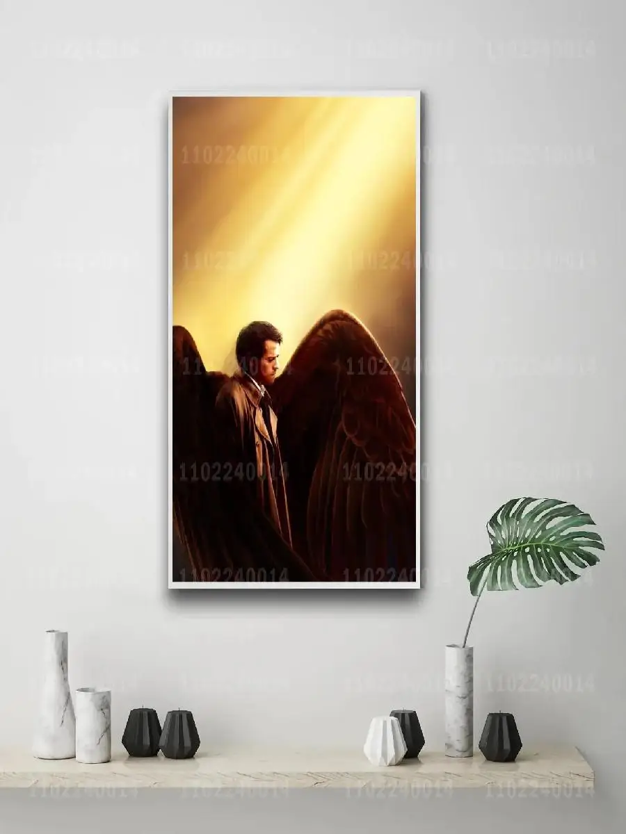 Supernatural Castiel TV Series x Canvas Poster  Decorative Art for Room Bar Cafe  Gift Idea Wall Painting