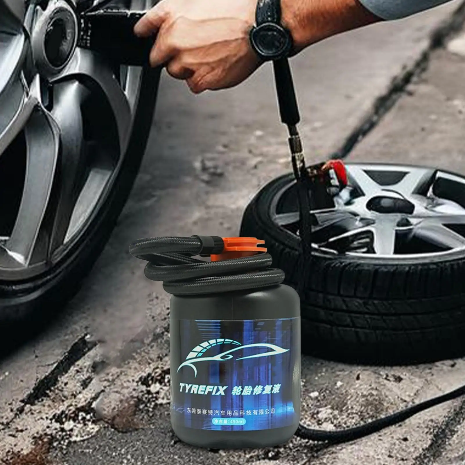 450ml Car Tire Repair Sealant American Valve Vacuum Tire Inner Tube Repair Glue Air Filler Sealant Rubber Tire Repair Liquid