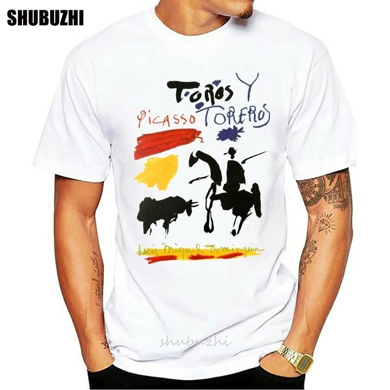 Men tshirt  Toros Y Toreros (Bulls and Bullfighters) Artwork By Pablo Picasso T Shirt Book Cover Classic T Shirt drop shipping