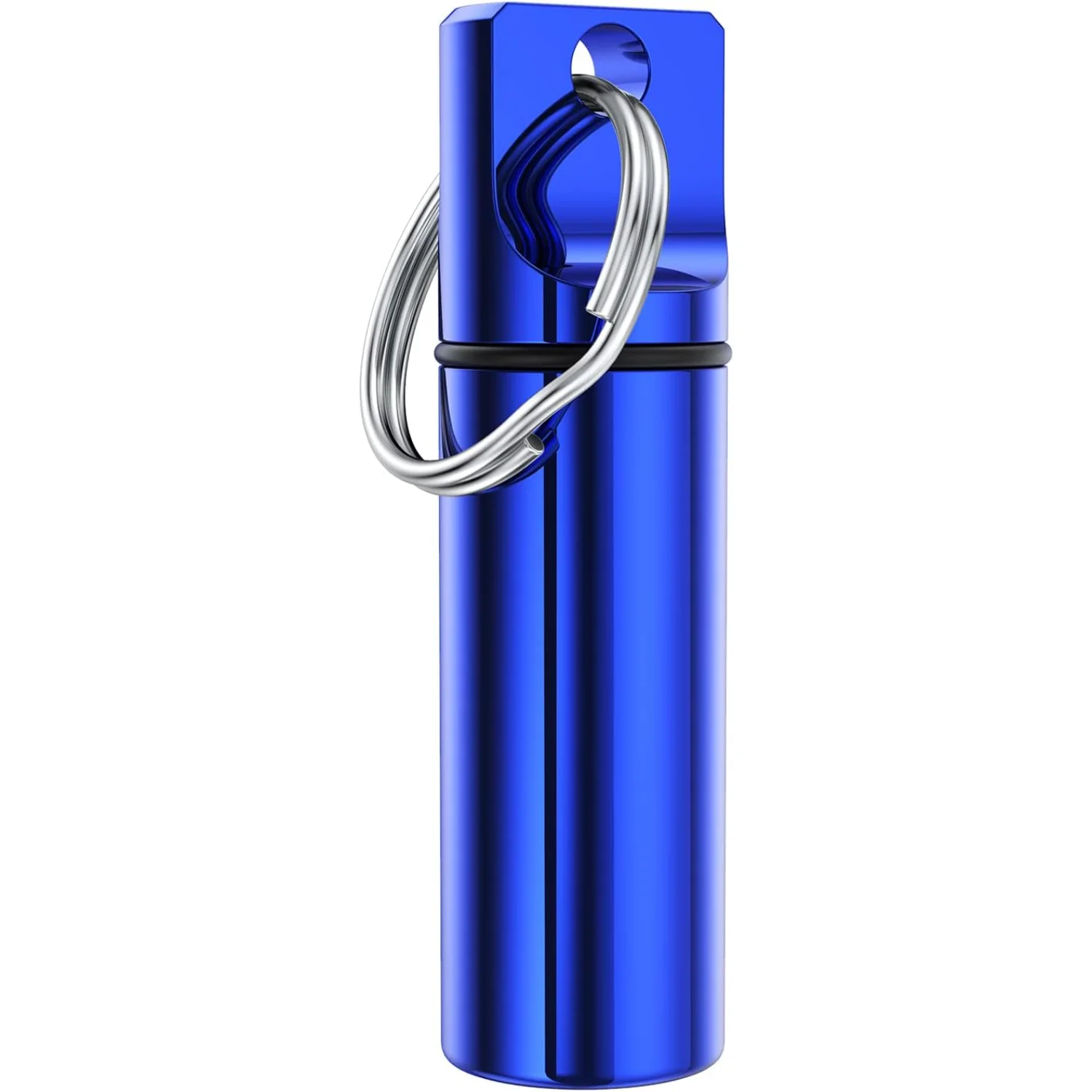 سلسلة مفاتيح حبوب منع الحمل بجيب صغير، حاوية منظم حبوب منع الحمل المحمولة من سبائك الألومنيوم للمحفظة، حامل حبوب معدن مقاوم للماء متوسط