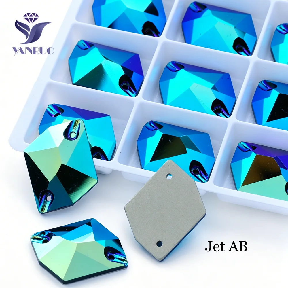 YANRUO 3265 Cosmic Plating Color AB Charms Glas Kristall Strasssteine DIY Nähzubehör für Kleidungsaccessoires – Detail 4